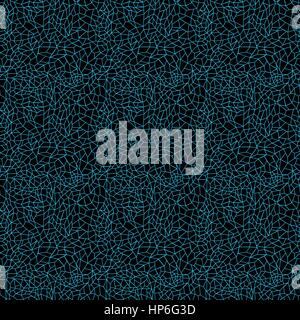 La dentelle transparente avec motif géométrique vecteur bleu lignes brisées formant des polygones sur le fond noir Illustration de Vecteur