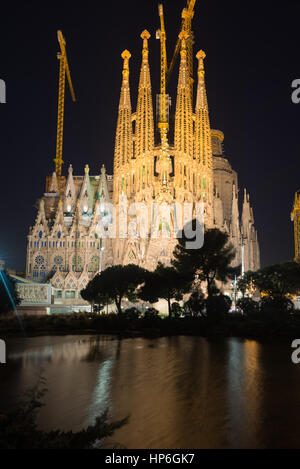 Sagrada Familia conçu par Antoni Gaudi, Barcelone, Catalogne, Espagne Banque D'Images