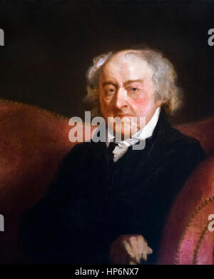 John Adams (1735-1826), portrait de la 2ème Président des Etats-Unis, par Gilbert Stuart, huile sur toile, 1826. Banque D'Images