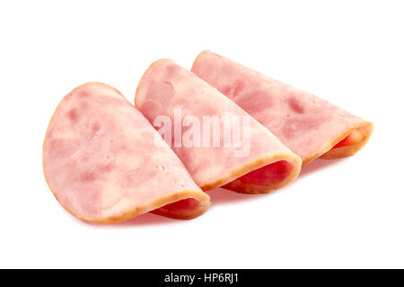 Trois tranches de jambon blanc sur Banque D'Images