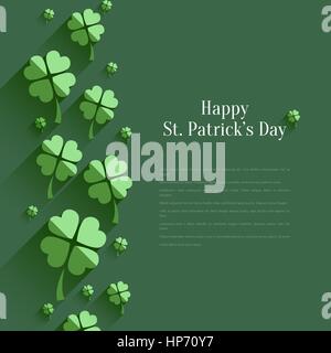 Happy St Patrick Day - carte de voeux en télévision, élément de design moderne de style Illustration de Vecteur