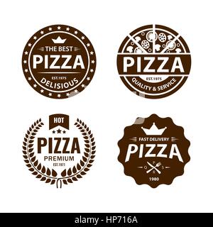 Vintage vector logo pizza, label, badge set 2 Illustration de Vecteur