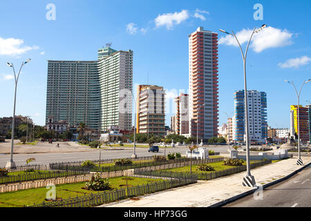 La Havane, Cuba - 11 décembre 2016 : Vedado à La Havane les toits Banque D'Images