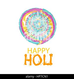 Festival indien de peinture colorée Happy Holi. Bel arc-en-ciel aquarelle colorée drop splash. Vector illustration abstrait arrière-plan. Illustration de Vecteur