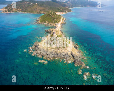 Vue aérienne de Îles Sanguinaires Sanguinaires en Corse, France Banque D'Images