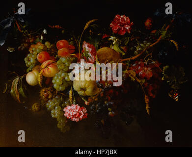 Jan Davidsz. De Heem guirlande de fruits et fleurs - Musée Mauritshuis à La Haye Banque D'Images