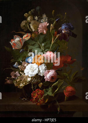 Rachel Ruysch - Vase de fleurs - 1700 - - Musée Mauritshuis à La Haye Banque D'Images