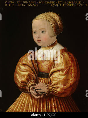 Jacob Seisenegger Portrait d'Anne d'Autriche (1528-1590) - musée Mauritshuis à La Haye Banque D'Images