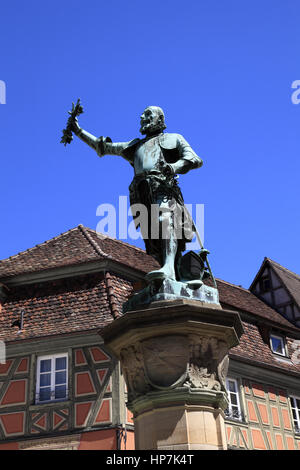 La fontaine Schwendi, A. sculpture de Bartholdi, place de l'Ancienne Douane. Colmar. F 68 Banque D'Images