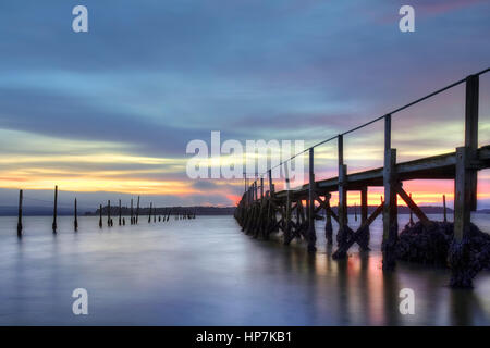 Soir Hill Jetty, Poole, Dorset, England, UK Banque D'Images