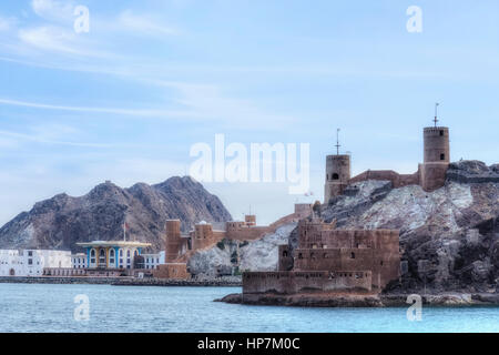 Al Alam Palace, Muscat, Oman, au Moyen-Orient, en Asie Banque D'Images