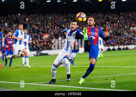 Barcelone, Espagne. Credit : D. 19 Feb 2017. Neymar (Barcelone) Football/soccer : Espagnol Primera Division 'Liga Santander' match entre FC Barcelona 2-1 CD Leganes au Camp Nou à Barcelone, Espagne. Credit : D .Nakashima/AFLO/Alamy Live News Banque D'Images