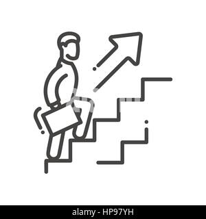 La croissance de l'opérateur - vecteur ligne moderne d'illustration design icon Illustration de Vecteur