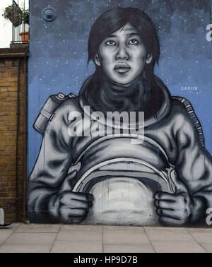 Graffito par Zabou dans Islington, Londres Banque D'Images