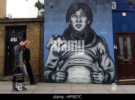 Graffito par Zabou dans Islington, Londres Banque D'Images