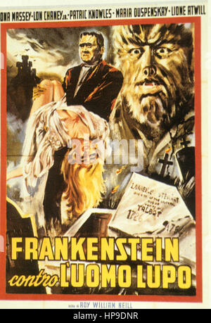 Frankenstein rencontre le loup l'homme,1943 Banque D'Images