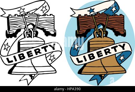 Symbole de la liberté américaine la Liberty Bell Illustration de Vecteur