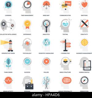 L'activité du cerveau et de la pensée Illustration de Vecteur