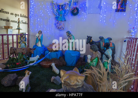 Décoration de Noël dans une église, Camanducaia, Minas Gerais, Brésil, Amérique du Sud Banque D'Images