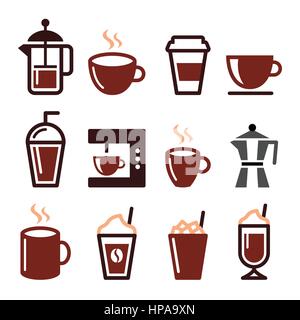 Au café, café icons set Illustration de Vecteur