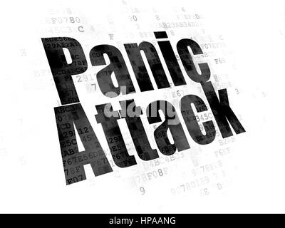 Concept de soins : texte noir pixélisé de panique sur fond numérique Banque D'Images