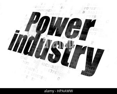 Concept de l'industrie : l'industrie de l'énergie texte noir pixélisé sur fond numérique Banque D'Images