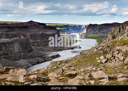 Canyon de la Jokulsa a Fjollum river, le Parc National de Jokulsargljufur, Islande Banque D'Images