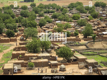 Dorf au Mali, luftaufnahme Banque D'Images