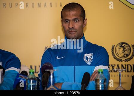 31 mars 2015 : Geraldo Alves lors de la conférence de presse pour présenter le partenariat entre d'ROU et Alexandrion Foundation au Sky Club dans Paulesti, Roumanie ROU. Photo : Cronos/Catalin Soare Banque D'Images