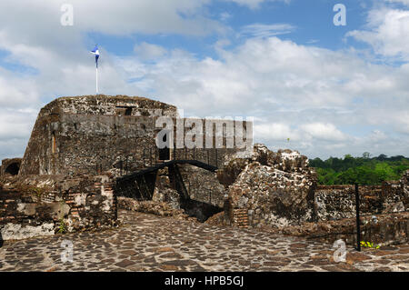 Au Nicaragua, l'enrichissement en défensive espagnole d'El Castillo sur une rive du fleuve San Juan la défense de l'accès à la ville de Grenade contre les pirates. Banque D'Images