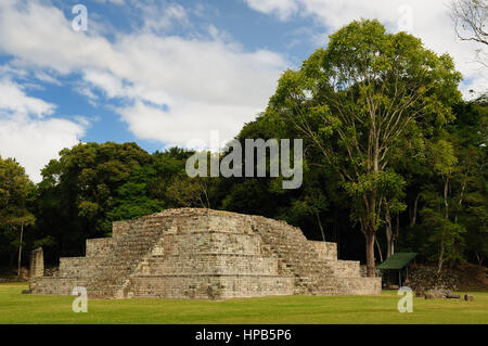 Le Honduras, cité maya de Copan en ruines. La photo présente pyramide Maya Banque D'Images