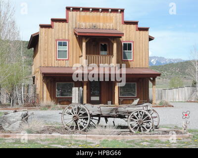 Vieux Wagon Wheels Banque D'Images