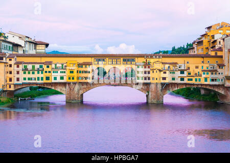 Le Ponte Vecchio à Florence, Italie Banque D'Images