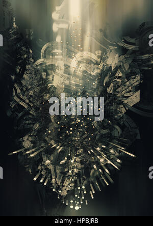 Abstract background concept science-fiction,peinture numérique Banque D'Images