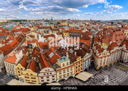 Prague city skyline at Old Town Square, Prague, République Tchèque Banque D'Images