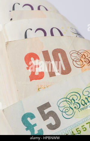 Billets en gros plan de la livre sterling, concept financier Banque D'Images