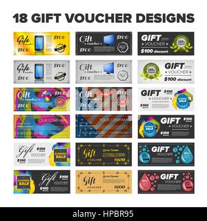 Bons cadeau set Illustration de Vecteur