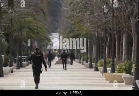 Malaga, Espagne. 20 Février, 2017. Mesures de haute sécurité à la XXVE sommet hispanique français dans la ville de Málaga, Andalousie, Espagne : Crédit - Photos Lorenzo Carnero/ZUMA/Alamy Fil Live News Banque D'Images