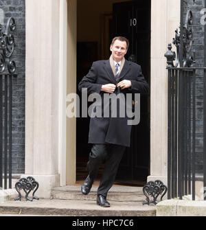 Londres, Royaume-Uni. Feb 21, 2017. Jeremy Hunt, Secrétaire de la santé, les feuilles 10 Downing Street Crédit : Ian Davidson/Alamy Live News Banque D'Images