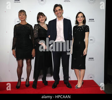 Jenny Agutter (gauche) Heidi Thomas (deuxième à gauche), Stephen McGann (deuxième à droite) et Laura Main (droite) assister à la vitrine gala pour BBC Worldwide dans à l'ACC Liverpool. Banque D'Images