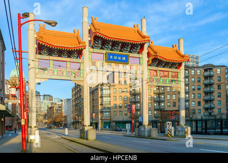Chinatown Millennium Gate, Vancouver, British Columbia, Canada Banque D'Images