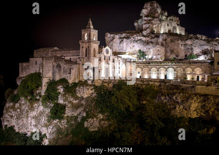 Italie Basilicate Matera,,soirée,San Peter church Banque D'Images