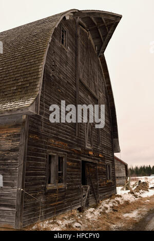 Ancienne grange en hiver Banque D'Images