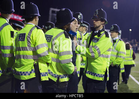 Sutton, Royaume-Uni. Feb 20, 2017. Battre Arsenal Sutton United 2-0 dans le cinquième tour de la FA Cup, avec Sutton United en direction de la cinquième ronde pour la première fois dans l'histoire des clubs. Crédit : Louise Wateridge/Pacific Press/Alamy Live News Banque D'Images