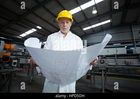 Ingénieur de l'usine plan de l'usine de bouteilles Banque D'Images