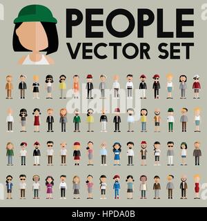 Jeu de caractères collection gens vecteur Illustration de Vecteur