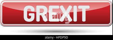 Grexit - Résumé beau bouton avec texte. Illustration de Vecteur