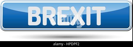 BREXIT - Résumé beau bouton avec texte. Illustration de Vecteur