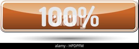 100 % - Résumé beau bouton avec texte. Illustration de Vecteur