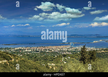 Vue panoramique de la ville de Leucade à lefkada Island dans la mer ionienne, en Grèce Banque D'Images